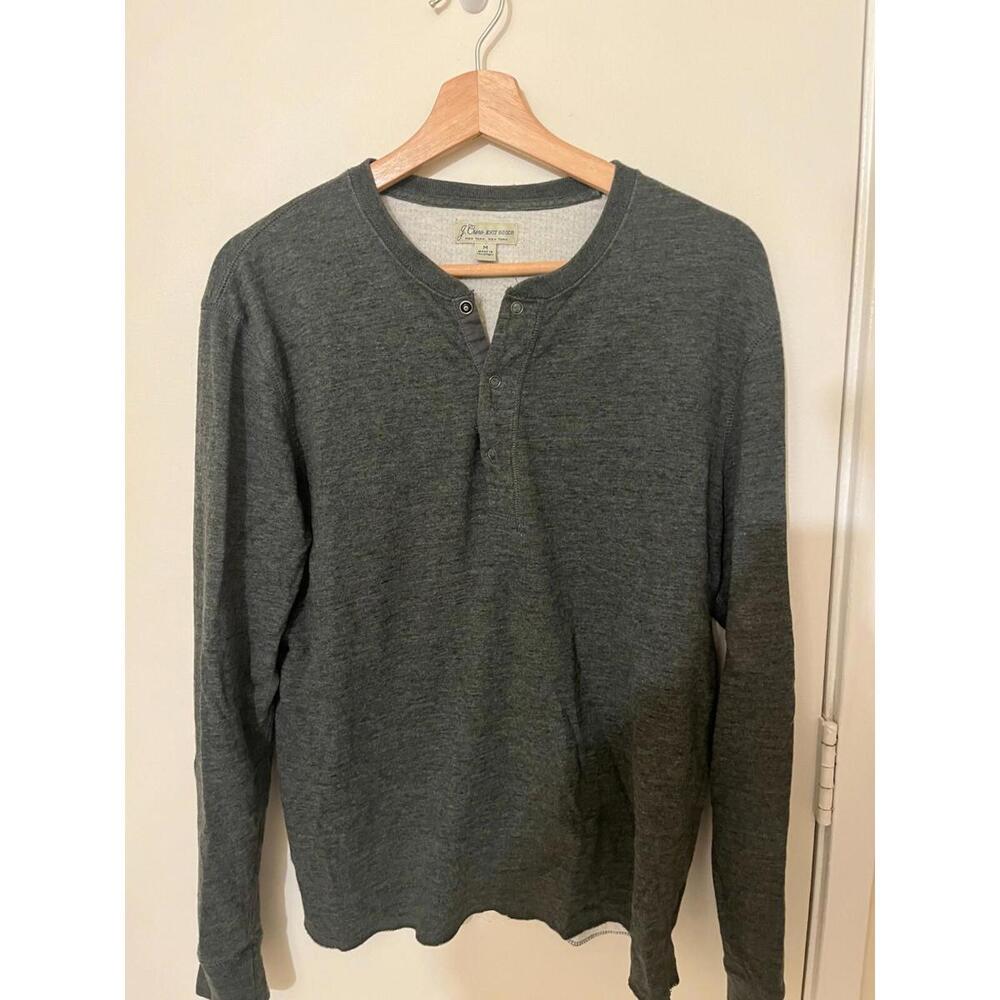 J.Crew Men's Medium Garment Dyed Slub Cotton Yarn Henley